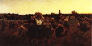 Jules Breton The Recall of the Gleaners Sweden oil painting artist